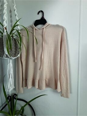 LC Lauren Conrad Blush Pink Waffle Knit Hoodie